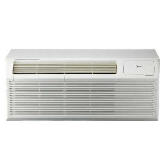 9,000 to 15,000 Btu Midea PTAC with Heat Pump with 3.5 kW Electric Heat - 265 V / 20 A Product Image