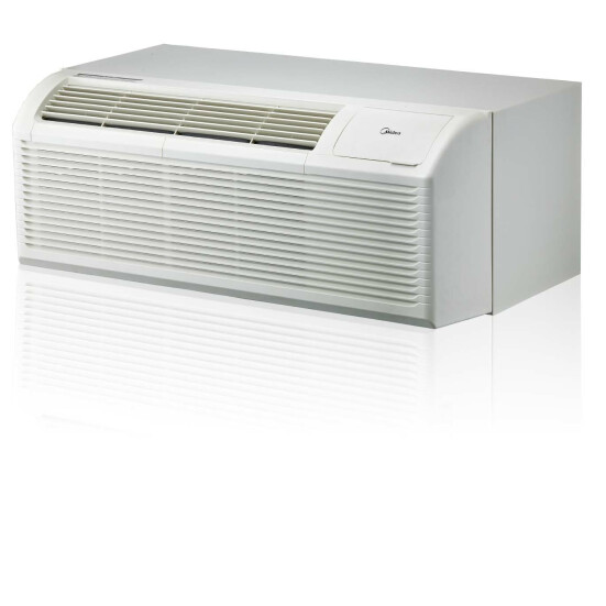 PTAC Unit - 15k Midea HMB92 Series 208v Air Conditioner with Heat Pump and 3.5 kW Resistive Electric Heat Product Image 2